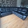 Black leather corner sofa Image 2