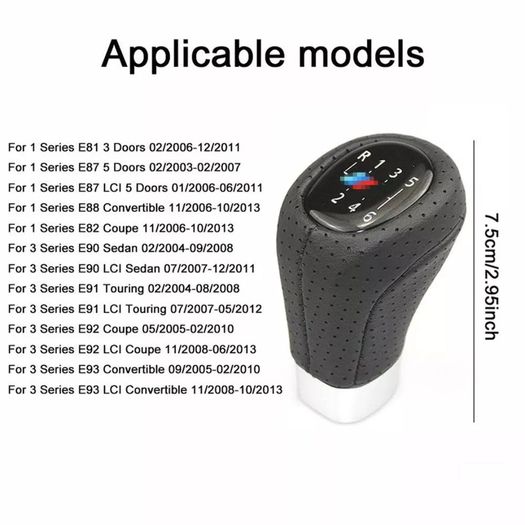 1PC 6 Speed Car Gear Shift Knob Head For BMW 1/3/5/6 Series E30 E36 E39 E46 E60 E87 E90 Manual Shifter