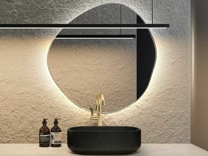 Asymmetrical LED Bathroom Mirror 50 X 50 cm