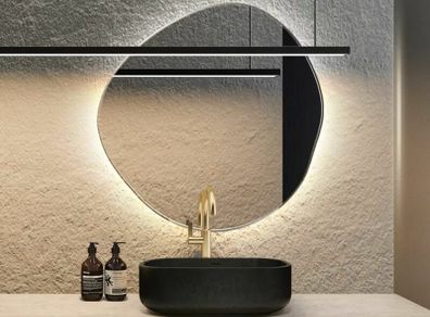 Asymmetrical LED Bathroom Mirror 50 X 50 cm