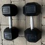 2x20kg rubber hex dumbbells Image 2