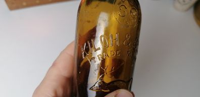 35 - Vintage Kiloh Beer Bottle Embossed Letters Brown Glass Cork