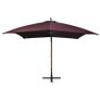 Hanging Parasol with Pole Bordeaux Red 3x3 m Solid Fir Wood Image 6