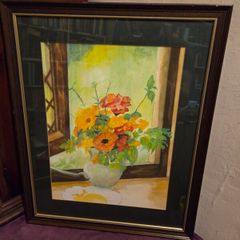 "The Tea Room Window" Framed Watetcolour