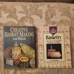 Basket Making. 2 X Books. Creative Basket  Making. By Lois Walpole. Basketry. By Bj Crawford. 2 Large Volume Hardback And Paperback  Both In Very Good Condition.