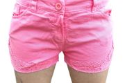 Pink denim shorts
