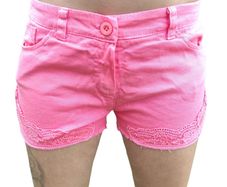 Pink denim shorts