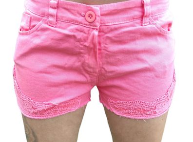 Pink denim shorts