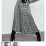 Zara midi black and white box pleated hundstooth skirt XS Image 2