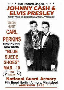 Elvis Presley and Johnny Cash Concert Poster 1957 A3 size Repro..