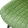 Set of 4 Sage Velvet Dining Chairs with Backrest Black Steel Frame Image 9