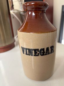 Vintage Pearson's of Chesterfield Glazed Earthenware Vinegar Jar / Pouring Bottle