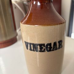Vintage Pearson's of Chesterfield Glazed Earthenware Vinegar Jar / Pouring Bottle