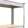 Storage Shelves 3 pcs Silver 75x30x172 cm Steel and MDF Image 6