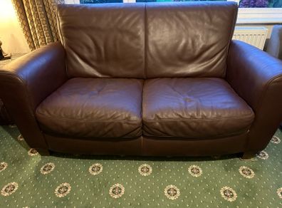 Natuzzi full grain leather 2 seater sofa