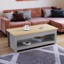 Arlington Coffee Table 1 Shelf Storage MDF Living Room Modern Furniture (Grey) Image 3