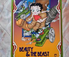 Vintage 2001 betty boop beauty and the beast metal sign 43x30 In excellent condition