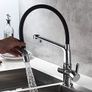3 Way Kitchen Tap For Filter Water Purifier, Black Sink Mixer With Shower Head Image 7