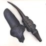 PRICE DROP  ...  Vintage Hand Carved Decorative Black Lion and Crocodile Image 7