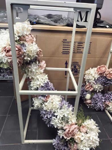 wedding stands and flowers