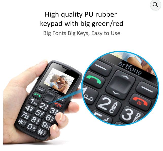 artfone C1+ Big Button Mobile Phone for Elderly SIM Free Senior Mobile Phones