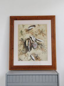 Rustic wooden frame with print by Alexander Selytin