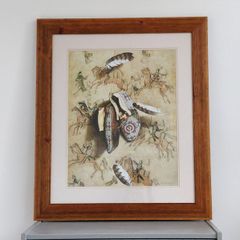 Rustic wooden frame with print by Alexander Selytin