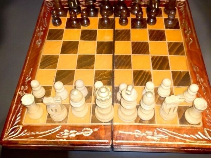 Decorative hand carved chess set