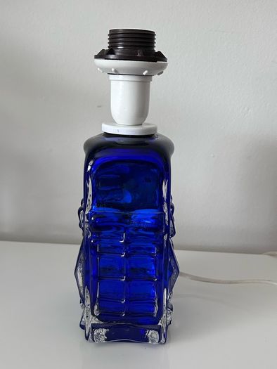 Cobalt blue Swedish lamp base by Josef Schott