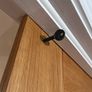 Solid wood internal double doors with glass panels Image 5