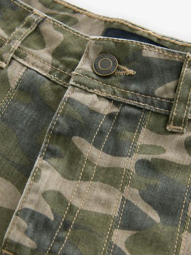 Stunning Brand New with tags Next UK14 Tall range Camo Printed 100% Cotton Pleated Denim Mini Skirt