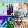 10 inch RGB Ring Light with 59'' Extendable Tripod Stand & Phone Holder 21 colours Image 2