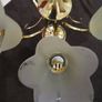 Metallic clour gilden + Glass shaped flushed mount light vintage living room semi flush chandlier with frosted glass shades. Image 10