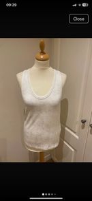 White/silver vest top - Zara - size 14