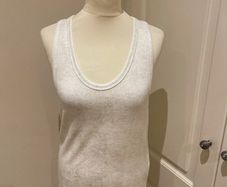 White/silver vest top - Zara - size 14