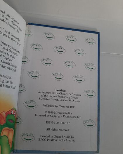 Vintage teenage ninga turtles 1990  book