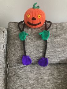 Hand knit pumpkin
