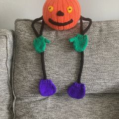 Hand knit pumpkin