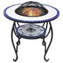 Mosaic Fire Pit Table Blue and White 68 cm Ceramic Image 4