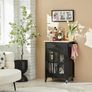 kitchen trolley cabinet black display cabinet glass door Image 8