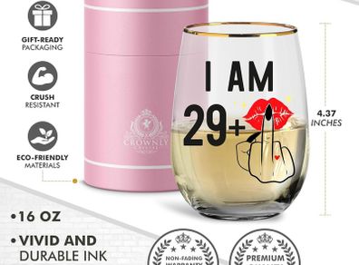 30th birthday novelty glass