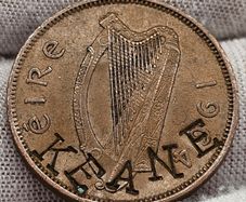 Ireland 1964 1d Penny Counterstamped KEANE JK