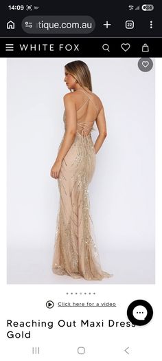 White Fox Reaching Out gold dress