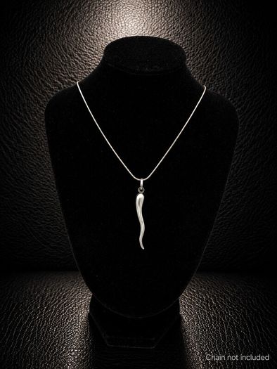 Vinrage 925 Sterling Silver Signed Cornicello Pendant, Luck & Protection Charm
