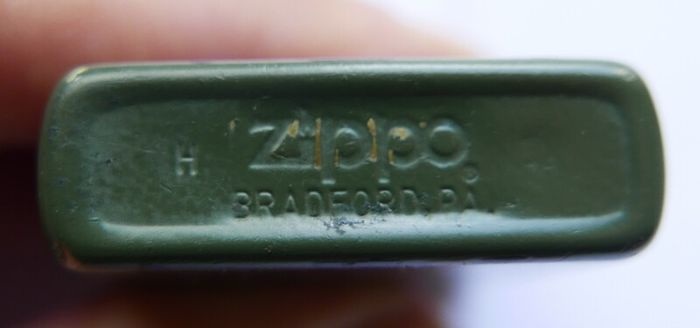Vintage Zippo Lighter - Camo Camouflage Green Olive Drab Matte Finish