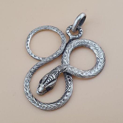 Vintage Brass Snake Beatiful Handmade Pendant