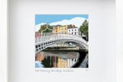 Ha'Penny Bridge, Dublin, medium Framed print by artist Helen Mathews