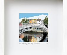 Ha'Penny Bridge, Dublin, medium Framed print by artist Helen Mathews