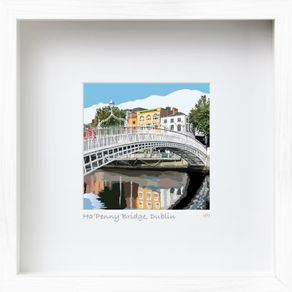 Ha'Penny Bridge, Dublin, medium Framed print by artist Helen Mathews