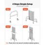 3 Packs Grid Wall Panels, 600 x 1640mm Wire Grid Panels Display Rack, Movable Art Display Shelf with Wheels and 30 Hooks, Black Carbon Steel Gridwall for Craft Show, Decor, Storage, Notice Board Image 6